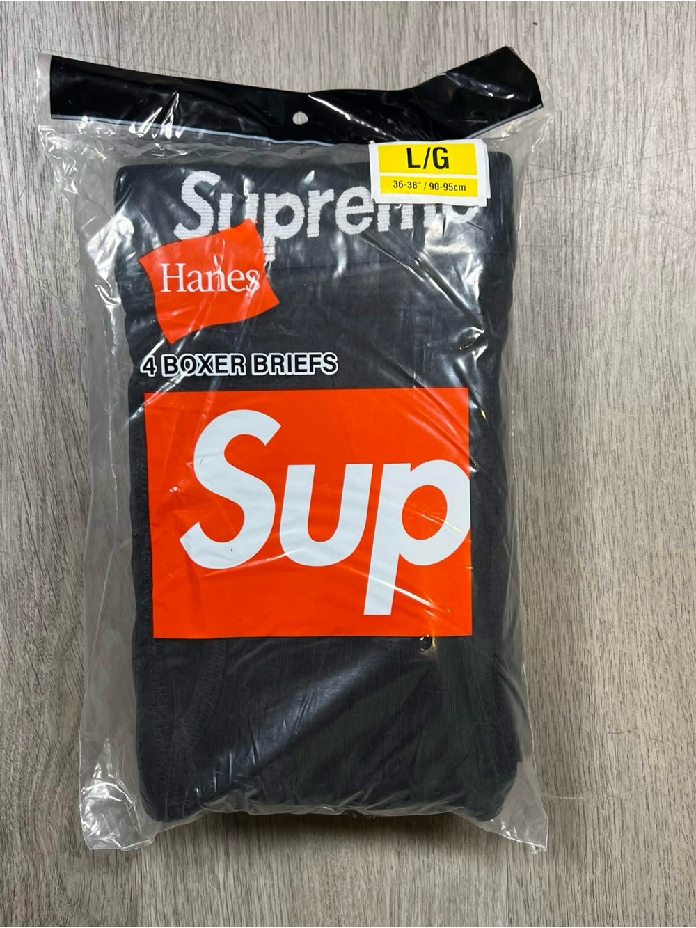 Supreme Black Boxer Briefs with Bold Orange Logo - 4 Pack